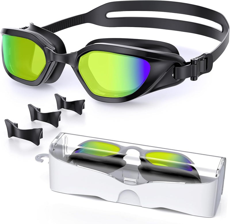 Vegemono Swim Goggles, Unisex Adult Swimming Goggles Anti Fog Anti UV No Leakage Wide View for Men Women Youth - Image 1